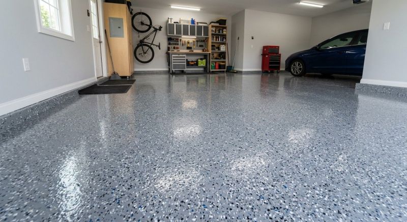 Speckled Garage Floor Painting in Fairfax, VA